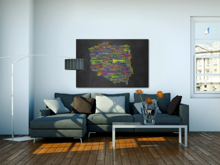 Canvas Print Map of Polish cities 55454 additionalImage 3