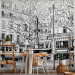 Photo Wallpaper Paris France - architecture in the form of a black outline on a white background 96754 additionalThumb 4