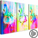 Canvas Art Print Colourful Flamingos (3 Parts) 108164 additionalThumb 6