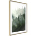 Wall Poster Coniferous Forest - Landscape of tall dark green trees amidst dense fog 114364 additionalThumb 6
