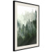 Wall Poster Coniferous Forest - Landscape of tall dark green trees amidst dense fog 114364 additionalThumb 3