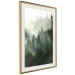 Wall Poster Coniferous Forest - Landscape of tall dark green trees amidst dense fog 114364 additionalThumb 2
