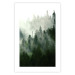 Wall Poster Coniferous Forest - Landscape of tall dark green trees amidst dense fog 114364 additionalThumb 25