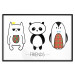 Wall Poster Friends - pattern with three black and white animals and English text 114564 additionalThumb 19