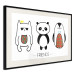Wall Poster Friends - pattern with three black and white animals and English text 114564 additionalThumb 2