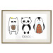 Wall Poster Friends - pattern with three black and white animals and English text 114564 additionalThumb 22