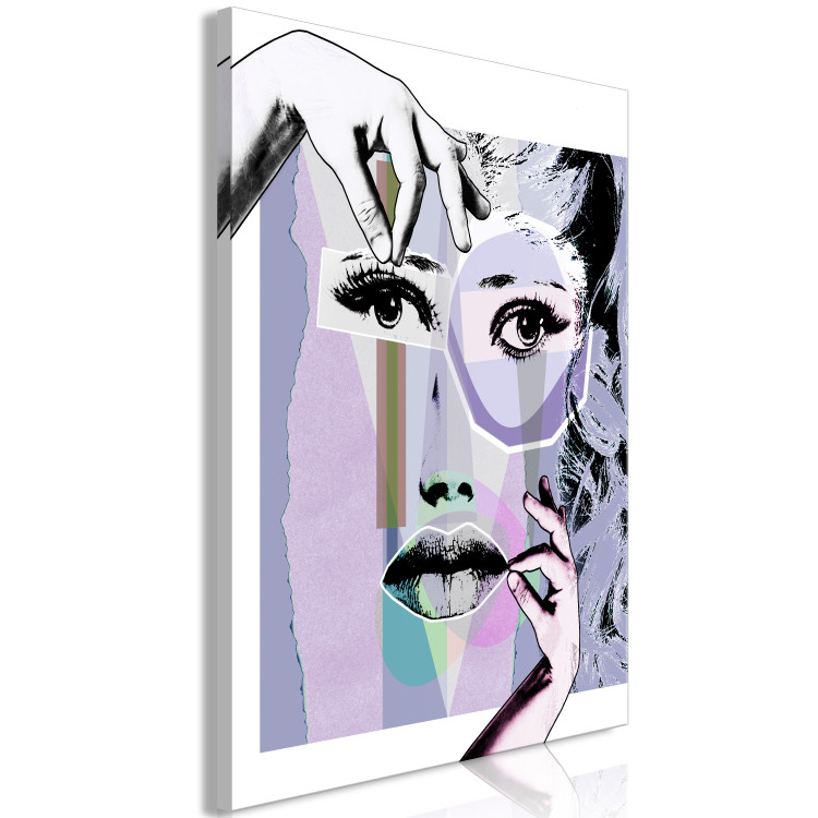 Canvas Art Print Abstract Face Shape (1-part) - Creative Hands of a Woman 115164 additionalImage 2
