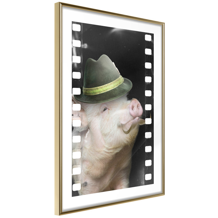 Wall Poster Pig with Mustache - funny cinematic fantasy with a pink mustached pig 116364 additionalImage 6