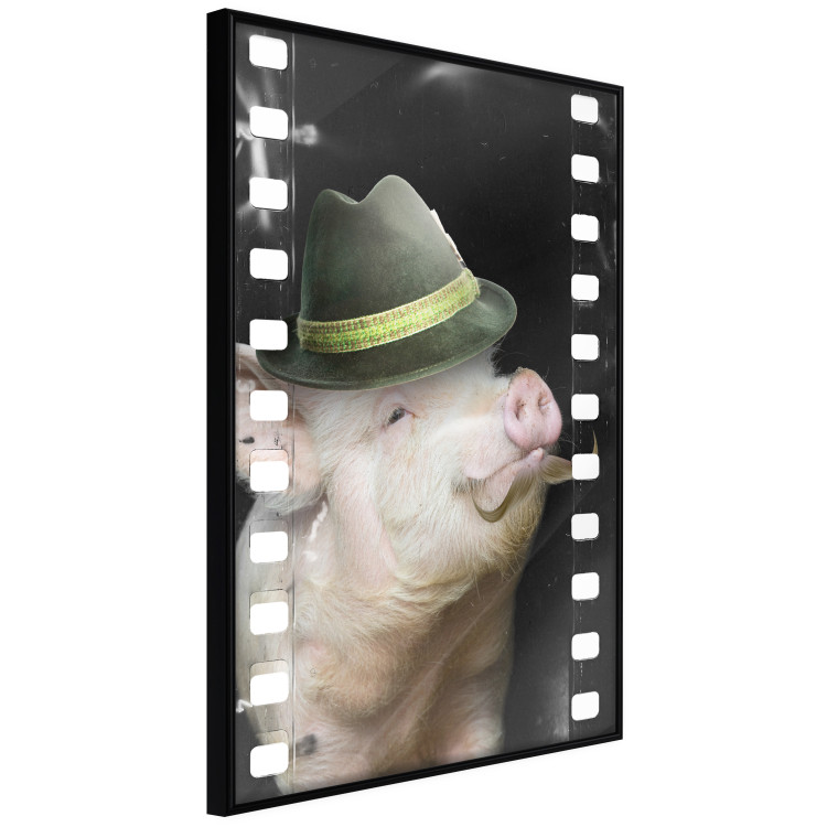 Wall Poster Pig with Mustache - funny cinematic fantasy with a pink mustached pig 116364 additionalImage 10