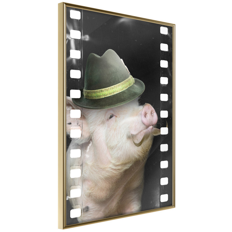Wall Poster Pig with Mustache - funny cinematic fantasy with a pink mustached pig 116364 additionalImage 12