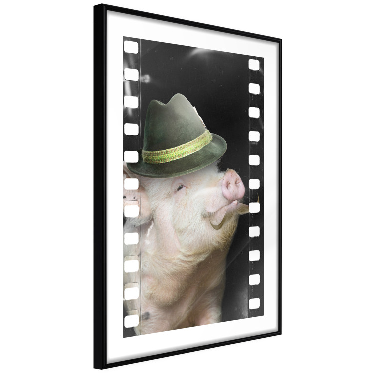 Wall Poster Pig with Mustache - funny cinematic fantasy with a pink mustached pig 116364 additionalImage 11