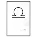 Poster Libra - simple black and white composition with zodiac sign and text 117064 additionalThumb 15