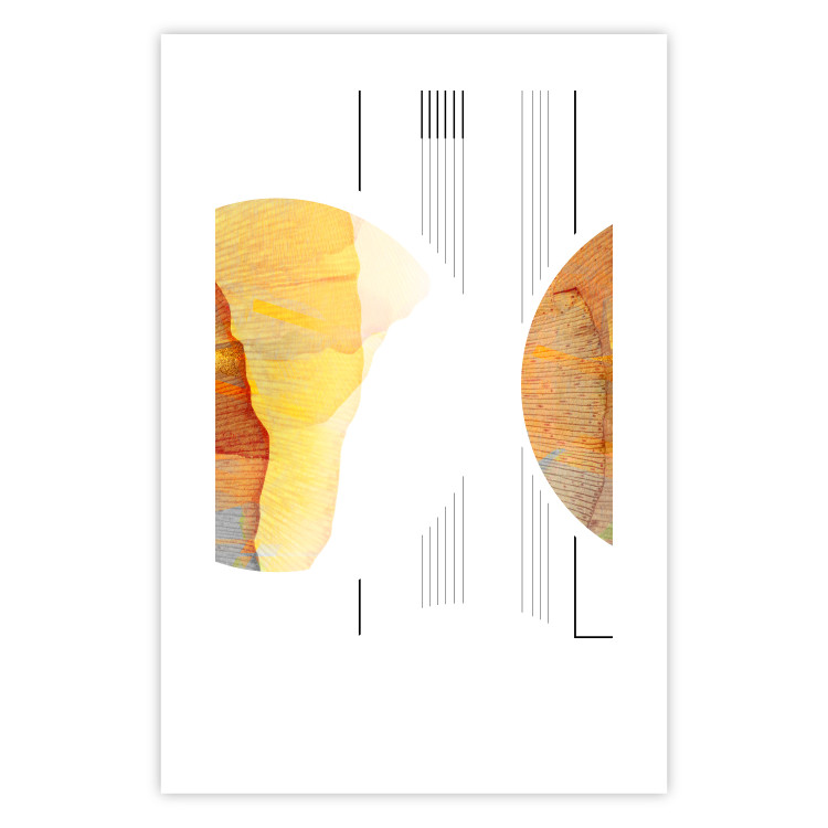 Wall Poster Two Poles - geometric abstraction in yellow-brown shades 117764 additionalImage 25