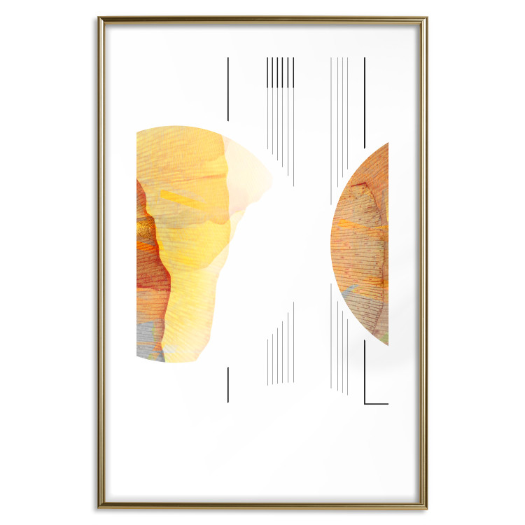 Wall Poster Two Poles - geometric abstraction in yellow-brown shades 117764 additionalImage 14