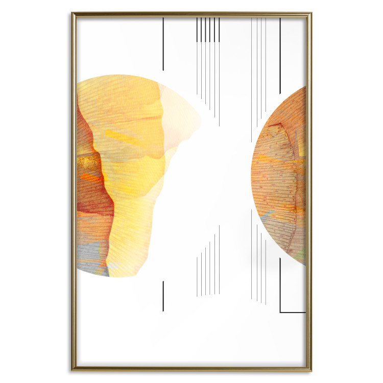 Wall Poster Two Poles - geometric abstraction in yellow-brown shades 117764 additionalImage 16