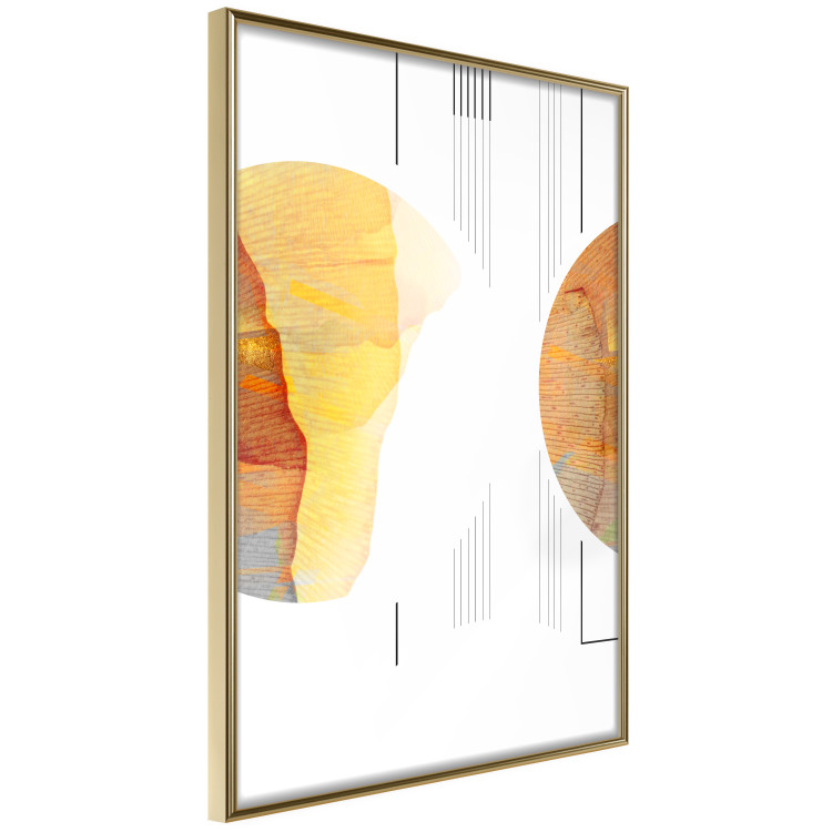 Wall Poster Two Poles - geometric abstraction in yellow-brown shades 117764 additionalImage 14