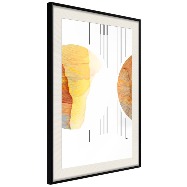 Wall Poster Two Poles - geometric abstraction in yellow-brown shades 117764 additionalImage 3
