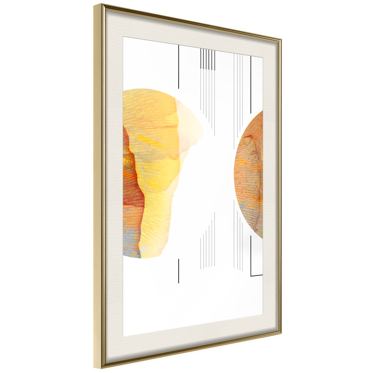 Wall Poster Two Poles - geometric abstraction in yellow-brown shades 117764 additionalImage 2