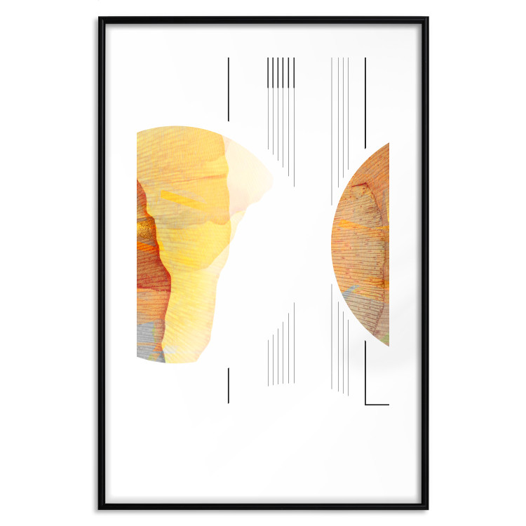 Wall Poster Two Poles - geometric abstraction in yellow-brown shades 117764 additionalImage 17