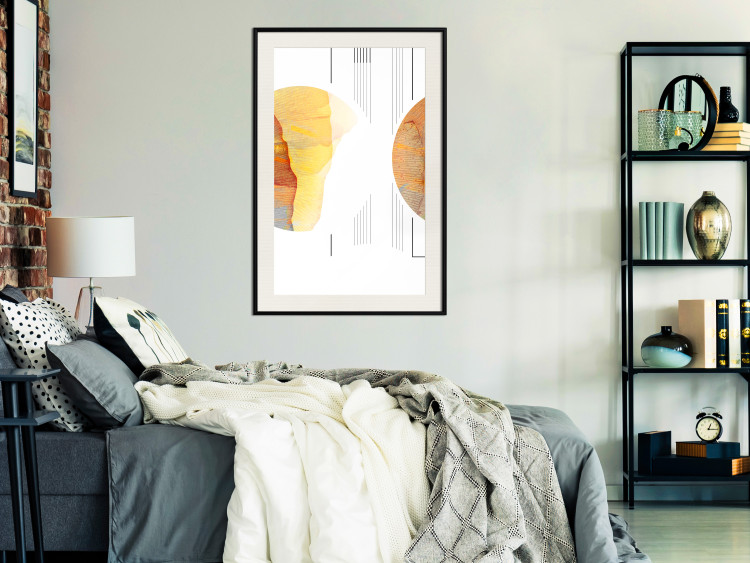 Wall Poster Two Poles - geometric abstraction in yellow-brown shades 117764 additionalImage 22