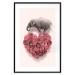 Poster Enamored Elephant - composition with a heart of roses and an animal on a pink background 118264 additionalThumb 15