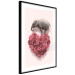Poster Enamored Elephant - composition with a heart of roses and an animal on a pink background 118264 additionalThumb 12