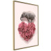 Poster Enamored Elephant - composition with a heart of roses and an animal on a pink background 118264 additionalThumb 13