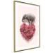 Poster Enamored Elephant - composition with a heart of roses and an animal on a pink background 118264 additionalThumb 11