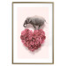 Poster Enamored Elephant - composition with a heart of roses and an animal on a pink background 118264 additionalThumb 16