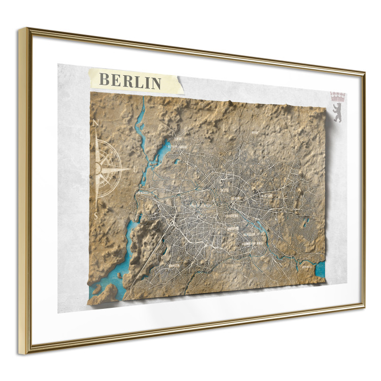 Wall Poster Isometric Map: Berlin - capital of Germany in brown on a light background 118564 additionalImage 6