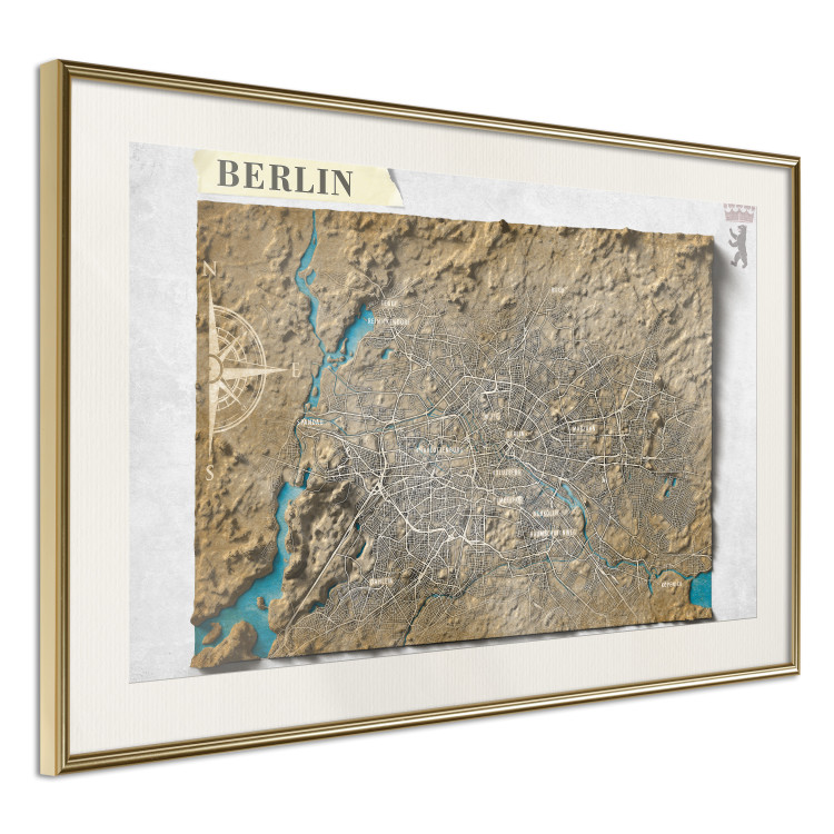 Wall Poster Isometric Map: Berlin - capital of Germany in brown on a light background 118564 additionalImage 2