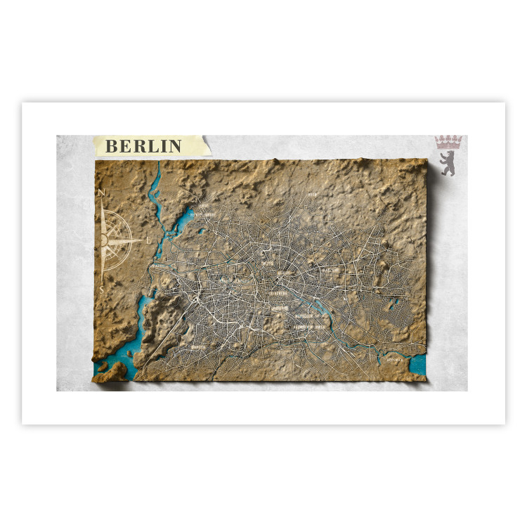 Wall Poster Isometric Map: Berlin - capital of Germany in brown on a light background 118564 additionalImage 19