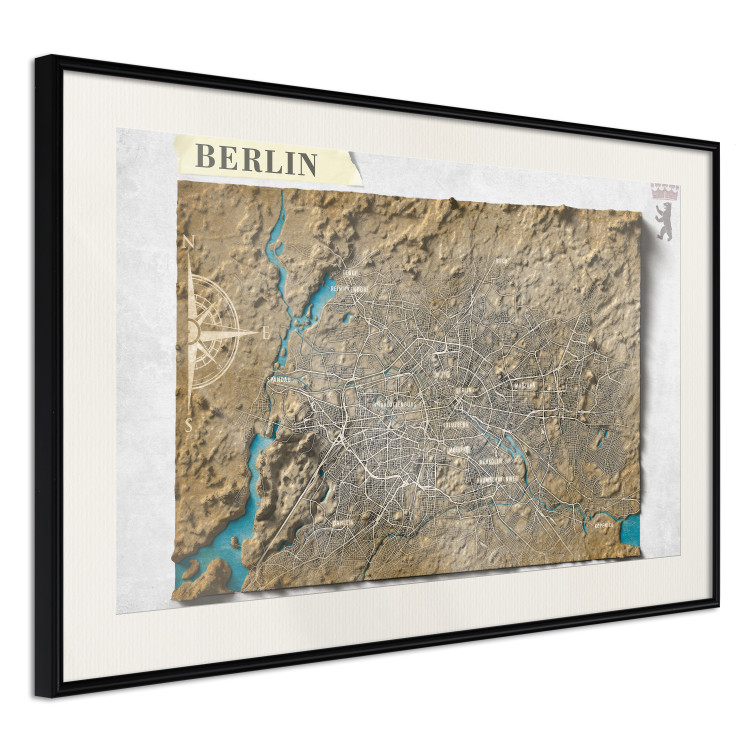 Wall Poster Isometric Map: Berlin - capital of Germany in brown on a light background 118564 additionalImage 3