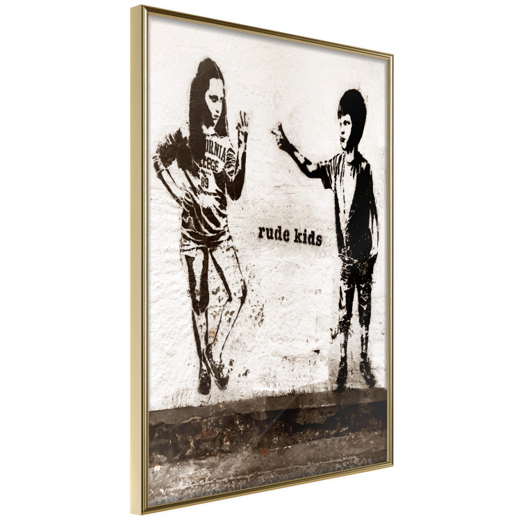 Wall Poster Naughty Kids - Banksy-style graffiti with two little people 118764 additionalImage 14