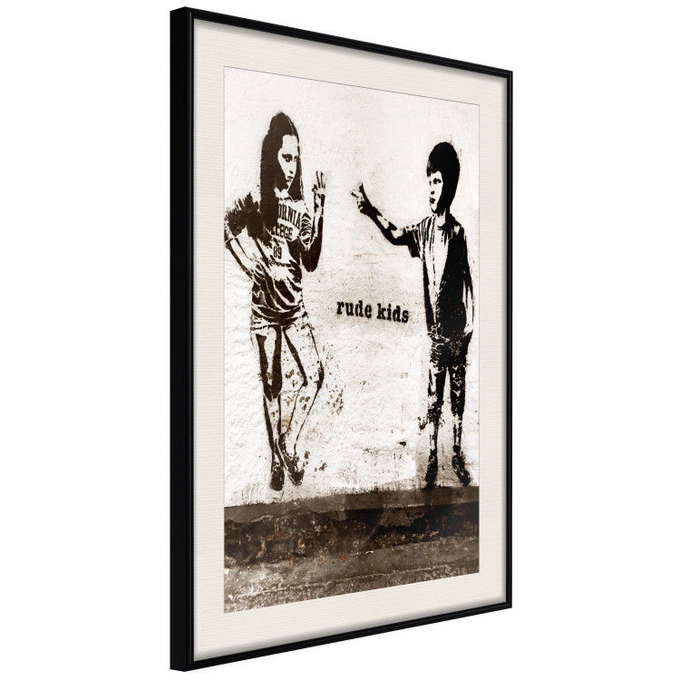 Wall Poster Naughty Kids - Banksy-style graffiti with two little people 118764 additionalImage 3