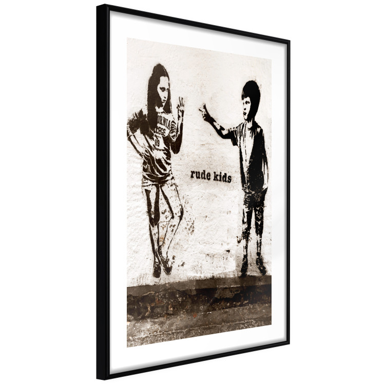 Wall Poster Naughty Kids - Banksy-style graffiti with two little people 118764 additionalImage 11