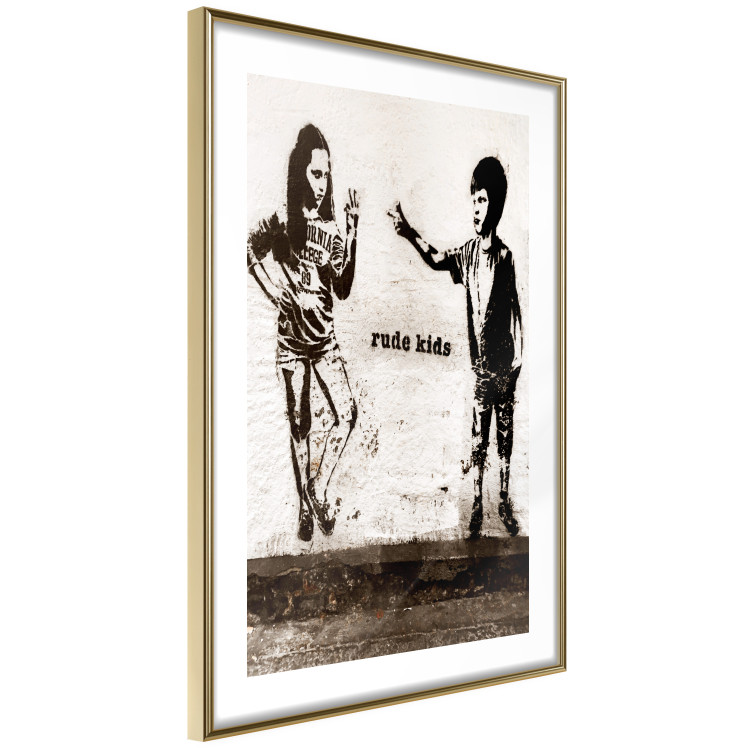 Wall Poster Naughty Kids - Banksy-style graffiti with two little people 118764 additionalImage 6