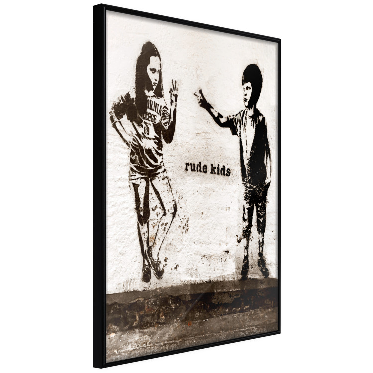 Wall Poster Naughty Kids - Banksy-style graffiti with two little people 118764 additionalImage 12