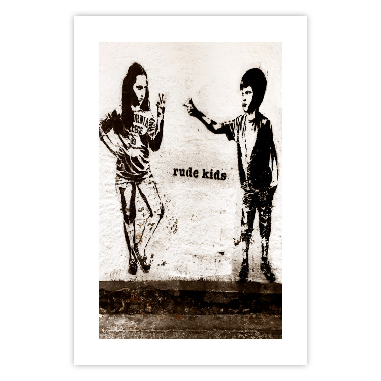 Wall Poster Naughty Kids - Banksy-style graffiti with two little people 118764 additionalImage 19