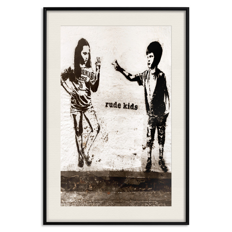 Wall Poster Naughty Kids - Banksy-style graffiti with two little people 118764 additionalImage 18