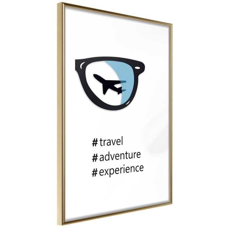 Poster New Experiences - airplane in a spectacle lens with black inscriptions 122364 additionalImage 8