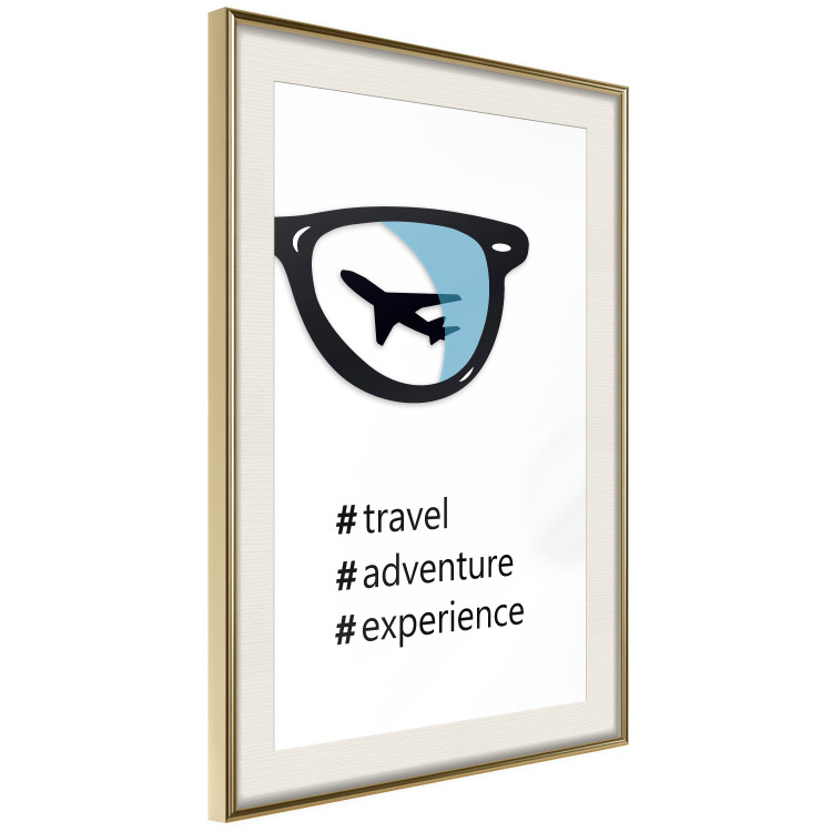 Poster New Experiences - airplane in a spectacle lens with black inscriptions 122364 additionalImage 2