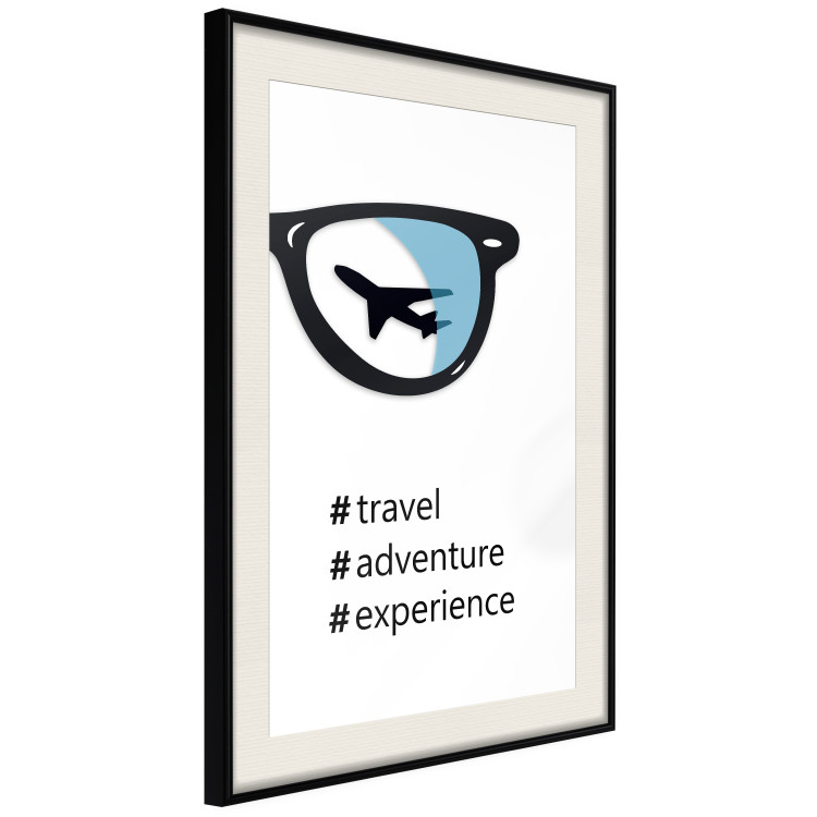 Poster New Experiences - airplane in a spectacle lens with black inscriptions 122364 additionalImage 3