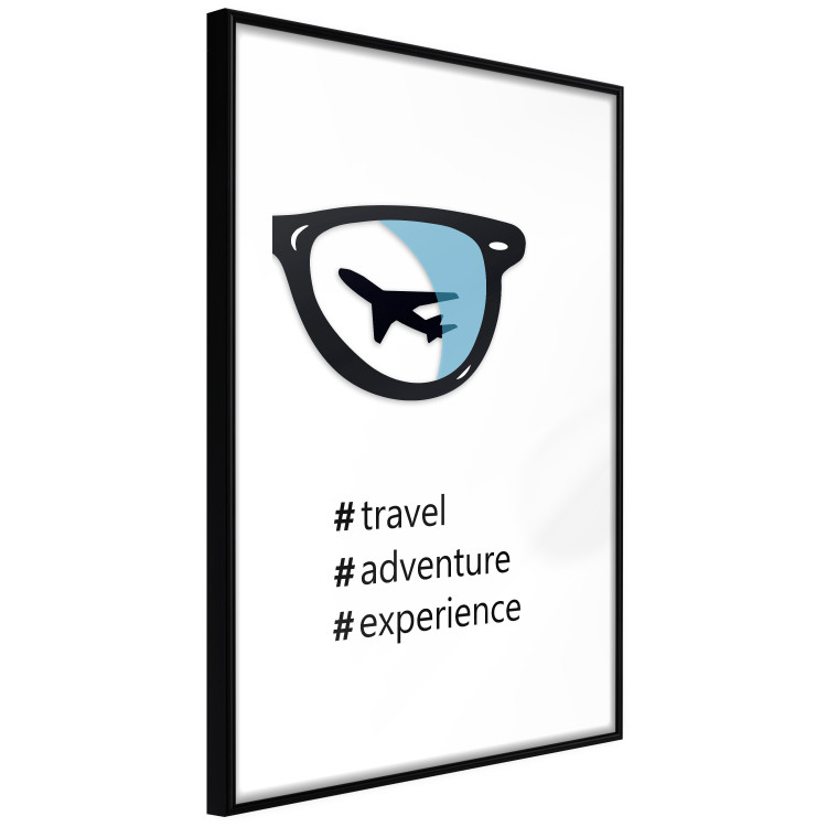 Poster New Experiences - airplane in a spectacle lens with black inscriptions 122364 additionalImage 13