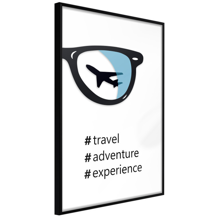 Poster New Experiences - airplane in a spectacle lens with black inscriptions 122364 additionalImage 12