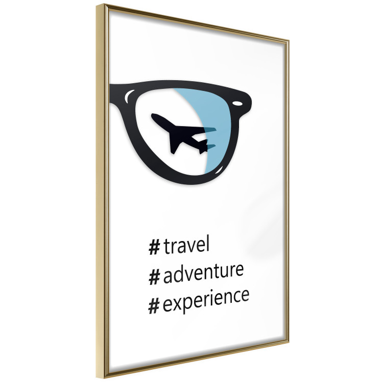 Poster New Experiences - airplane in a spectacle lens with black inscriptions 122364 additionalImage 14