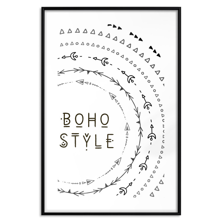 Poster Boho Style - black English text with various patterns 123364 additionalImage 18