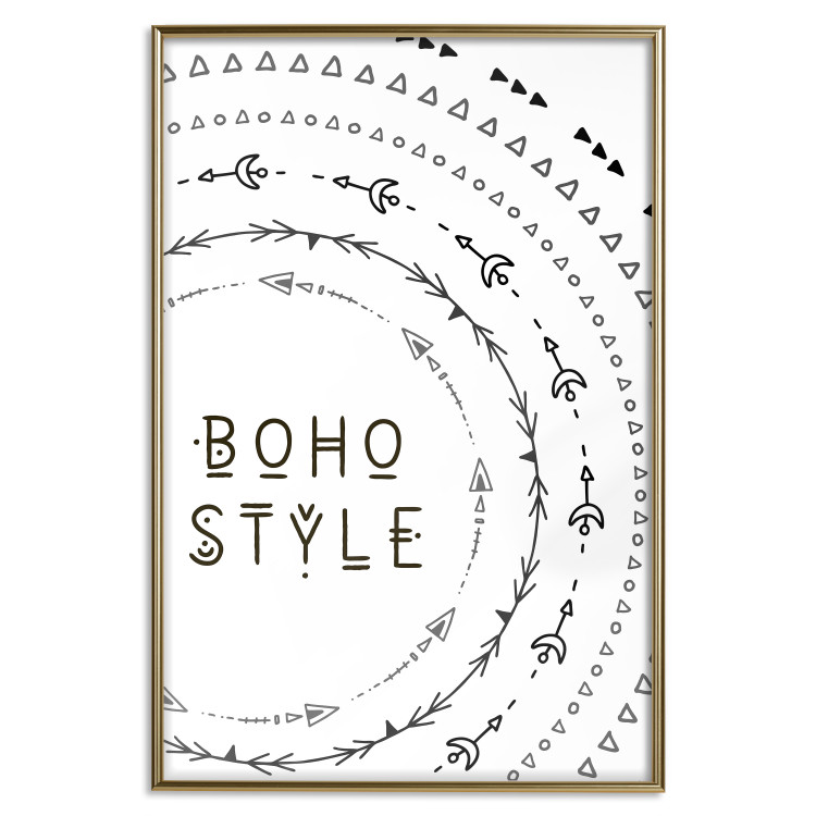 Poster Boho Style - black English text with various patterns 123364 additionalImage 19