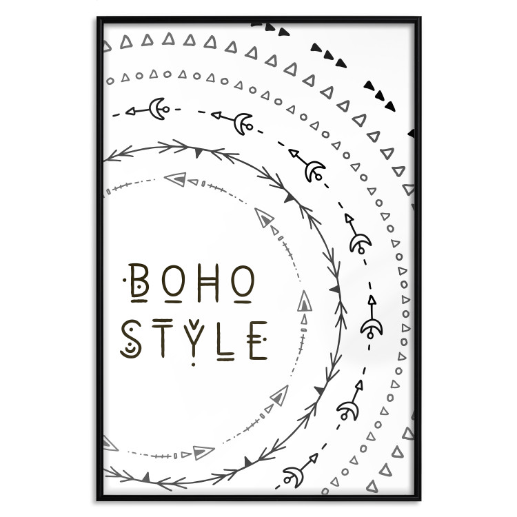 Poster Boho Style - black English text with various patterns 123364 additionalImage 16