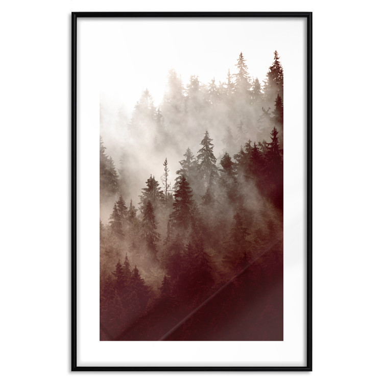 Wall Poster Brown Forest - landscape of forest against trees in fog in sepia motif 123864 additionalImage 15